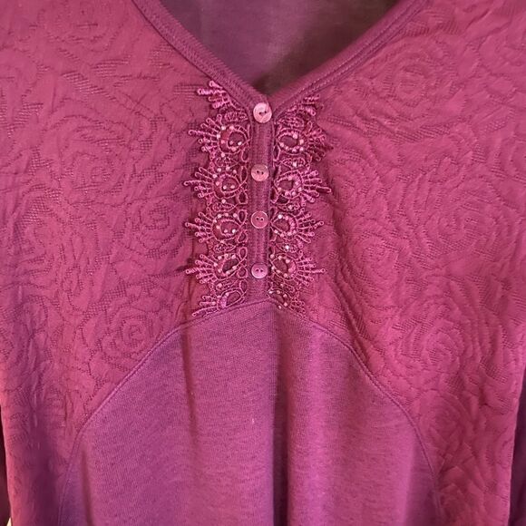 One World Boho knit Top Blouse Tunic Top, Small - Picture 3 of 5